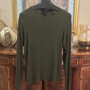 DKNY Olive Viscose/Lycra Long Sleeve Shirt
